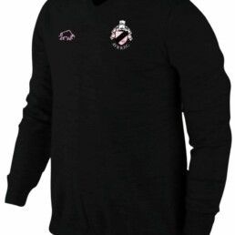 Ayr RFC black lambswool sweater with embroidered logo