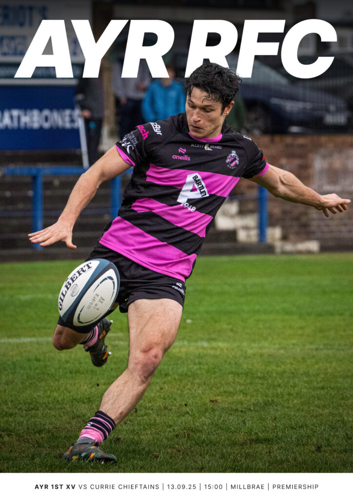 Currie Rfc MATCHDAY PROGRAMME - AYR VS CURRIE CHIEFTAINS : Ayr Rugby Football Club